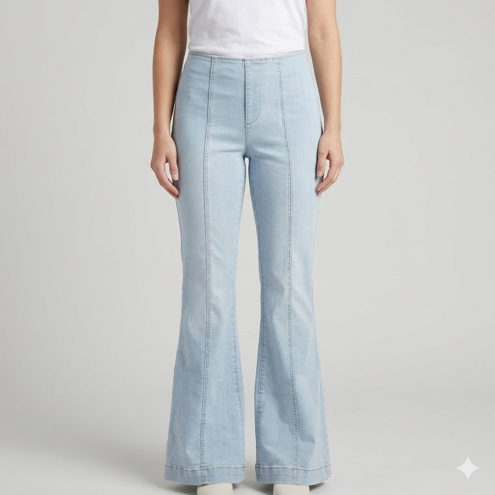 INC International Concepts‎ Flare Jeans Light Seamed Size 8 Blue